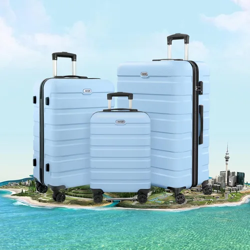 Miniatura 2 de AnyZip Equipaje PC ABS Hardside maleta ligera con 4 ruedas universales TSA Lock, azul claro