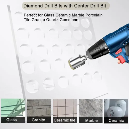 Miniatura 6 de ASNOMY Sierra perforadora de diamante de 2 pulgadas (1.969 in) con broca piloto, sierra de agujero recubierta de punta de diamante de 2 pulgadas