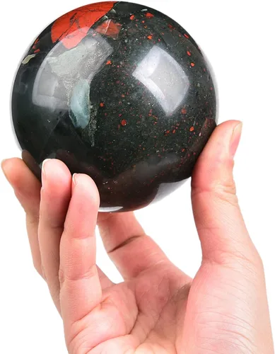 Miniatura 2 de JIC Gem Piedra Natural de Jaspe Africano Cristal de Curación Esfera Adivinación Bola de Piedra Preciosa, Feng Shui Reiki Aura Decoración de Piedra