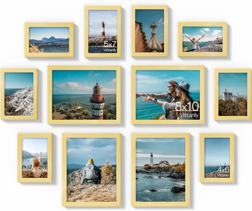 Miniatura 14 de Vittanly Paquete de 7 Marcos de Fotos, Marcos de Fotos Collage Decoración de Pared para Pared o Mesa, Múltiples Tamaños con 1 Pieza de 11x14