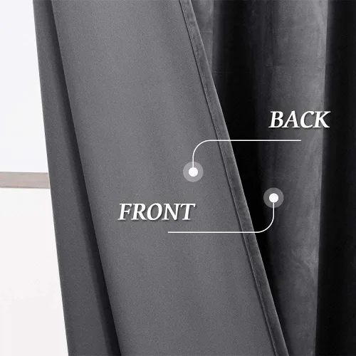 Miniatura 113 de RYB HOME Cortinas opacas de terciopelo para dormitorio, aislamiento térmico, privacidad, luz solar, bloqueo de calor, cortinas lujosas con bolsillo