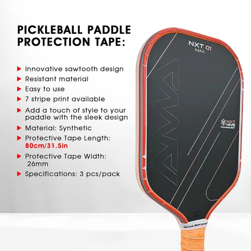 Miniatura 50 de PICKLETECH Cinta de protección de pala de pickleball – Protector de borde de cabeza de paleta – Cinta de protección de borde de raqueta ajuste gris