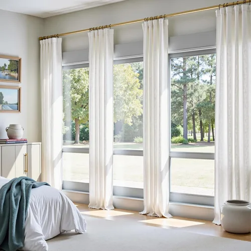 Miniatura 103 de JINCHAN Cortinas de lino de 108 pulgadas de largo, juego de 2 paneles, cortinas de ventana para sala de estar y dormitorio, cortinas