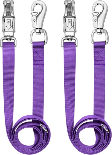 Miniatura 9 de Cross Ties for Horse,Heavy Duty Nylon Trailer Tie with Strong Panic Snap and Bull Snap,Adjustable Length from 45.2" to 78.7",Professional Horse Azul