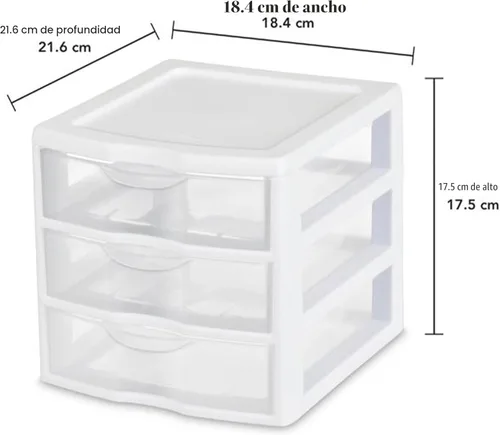 Miniatura 3 de Sterilite Clearview - Unidad de almacenamiento de escritorio pequeña con 3 cajones multiuso de plástico, para el hogar, aulas u espacios de oficina