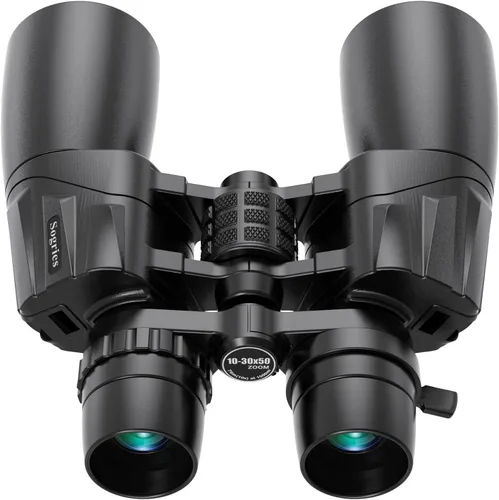 Prismáticos 10-30x50 con Zoom para Adultos, Prismáticos Militares de Alta Potencia para Observación de Aves, Viajes, Caza, Conciertos con Vista