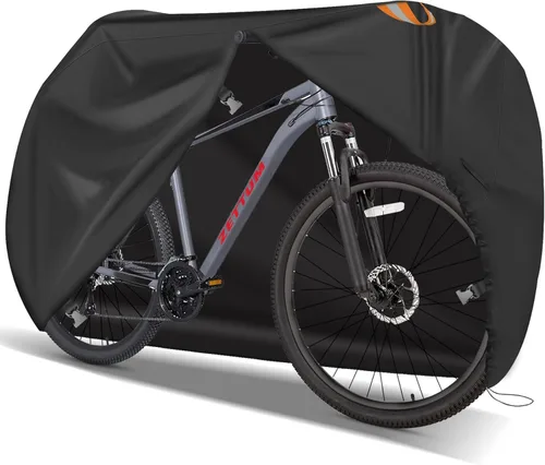 Miniatura 9 de Zettum Funda de bicicleta para 1 bicicleta, 600D, para almacenamiento al aire libre, impermeable y resistente, funda de bicicleta para bicicleta