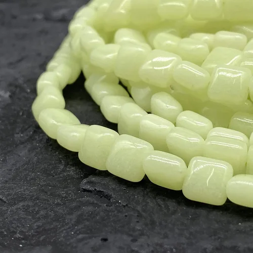 Miniatura 3 de ABCGEMS - Cuentas de aragonita mexicana verde oliva que brillan en la oscuridad (calcita de cueva, extremadamente raras), piedra de energía