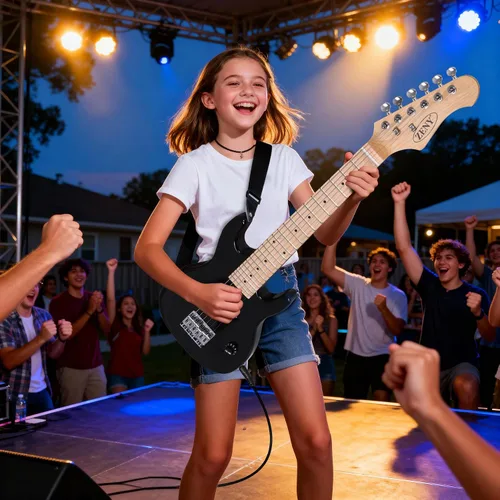 Miniatura 9 de ZENY Guitarra eléctrica para niños de 30 pulgadas con amplificador de 5 W, bolso de concierto, correa, cable, cuerdas y púas, kit de accesorios Negro