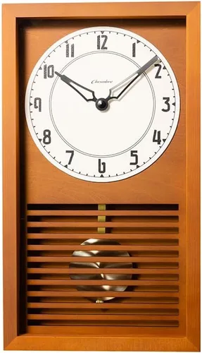 Miniatura 16 de Reloj de pared con péndulo, reloj de escritorio japonés hecho a mano con madera maciza de haya, roble y nogal, sin tictac, funciona