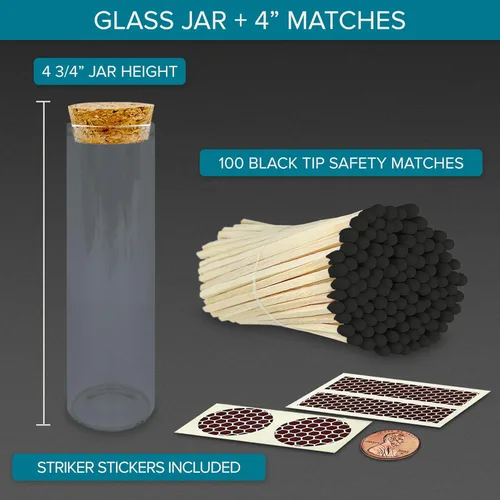 Miniatura 2 de Juego negro de 4 pulgadas en un frasco elegante + calcomanías de golpeador incluidas 100 puntas negras llamativas decorativas de seguridad con un