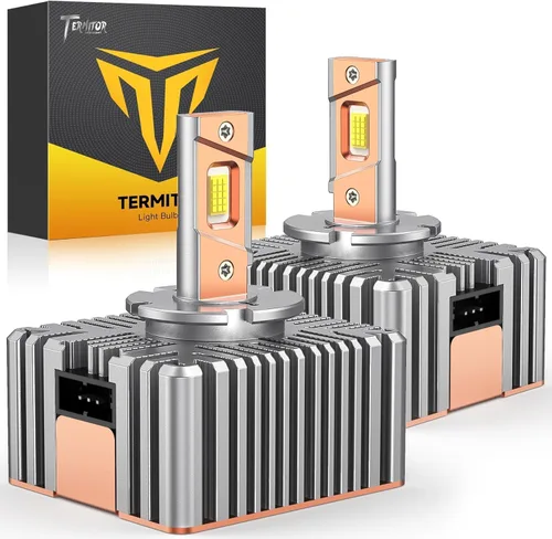 Miniatura 17 de Termitor Bombillas LED 9005/HB3, 30000 lúmenes, 800% ultra brillo, tamaño halógeno 1:1, blanco frío 6500K, vida útil de 10 años con ventilador