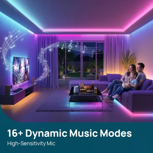 Miniatura 4 de Linkind AuraScape - Tira de luces LED inteligentes de 10 pies, tira de luz WiFi segmentada que cambia de color, compatible con Alexa y Google Home