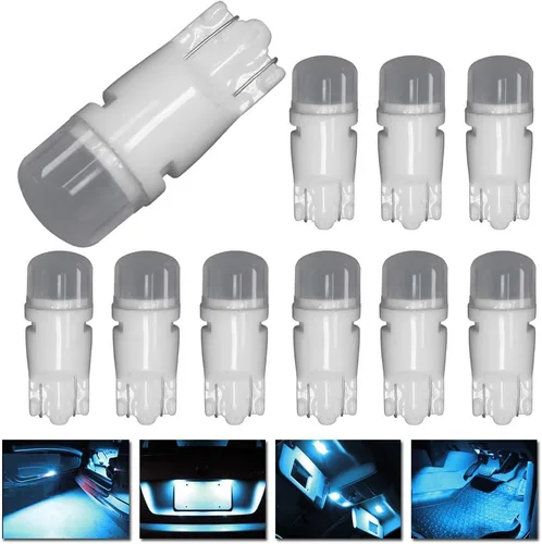 Miniatura 9 de T10 Cerámica Interior Exterior Brillante Luz LED 168 175 194 2825 W5W Tamaño Bombilla Color Verde (Paquete de 10)