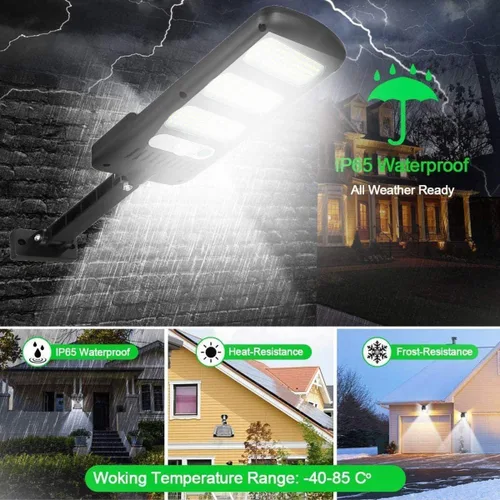 Miniatura 7 de SyouHome Paquete de 4 luces solares para exteriores, sensor de movimiento con control remoto, 3 modos, 2000 lm, 213 LED, luces solares