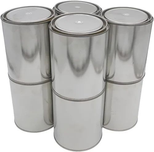 Latas de pintura de tamaño de cuarto de galón de metal, latas vacías sin forro de calidad con tapas para proyectos de bricolaje y profesionales,