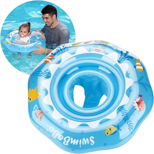 Flotador inflable de natación para bebé con asiento de seguridad, juguetes divertidos para piscina para niños de 6 a 36 meses