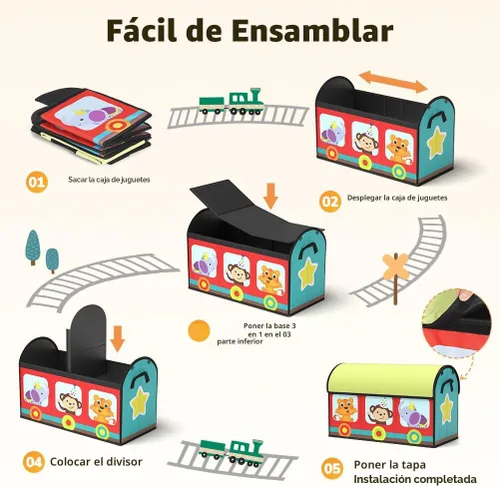 Miniatura 6 de YOHOOLYO Organizador de almacenamiento de juguetes para niños, 28.3 x 12.6 x 17.3 pulgadas, caja de juguetes grande y resistente con tapa y asas