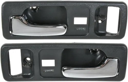 Miniatura 45 de TRQ Juego de 2 manijas de puerta interior trasera cromada y cachemira para Chevy GMC