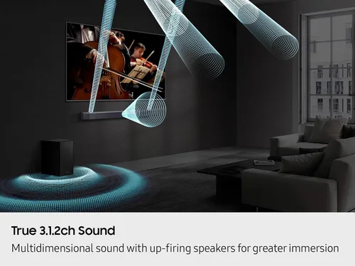 Miniatura 5 de Samsung Barra de sonido serie Q HW Q600F 3.1.2 canales Subwoofer (modelo 2025) SpaceFit Sound Pro, Q-Symphony, sonido adaptable