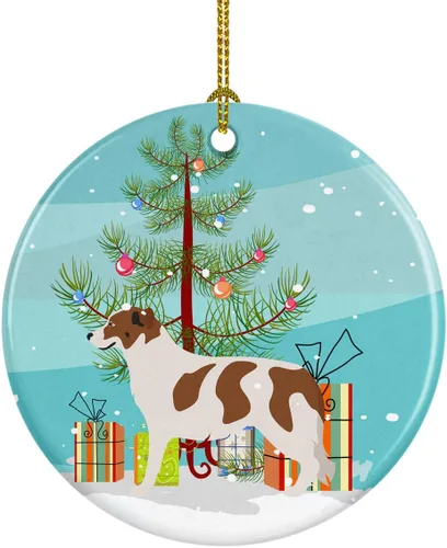 Miniatura 70 de Caroline's Treasures American Toy Fox Terrier - Adorno de cerámica de Navidad para colgar en el árbol de Navidad, decoración para el hogar, Navidad