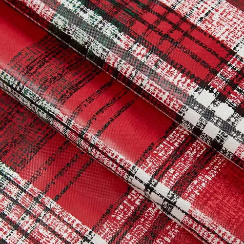 Miniatura 5 de Newbridge Burke - Mantel de vinilo con estampado navideño de cuadros rojos y verdes, clásico de Navidad, fácil cuidado, cuadrado de 52 x 52