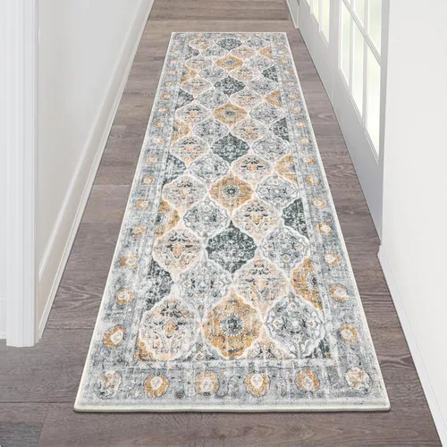 Miniatura 38 de HEBE Alfombra Pasillo 2'x10' Lavable Vintage Desgastada Alfombras de Área Antideslizante Alfombra de Lavandería Boho Alfombras de Piso para Pasillos