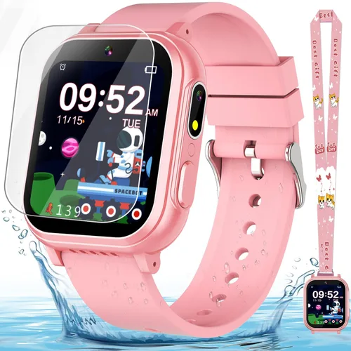 Miniatura 9 de Reloj inteligente impermeable para niños de 3 a 12 años, 32 juegos de rompecabezas, pantalla táctil HD, cámara dual, podómetro Vedio, reproductor