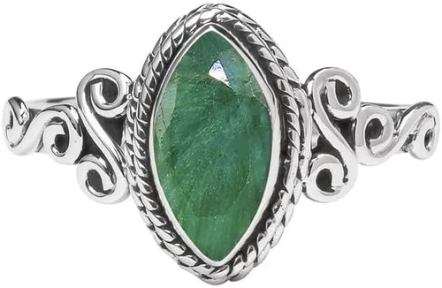 Miniatura 38 de Anillo de plata de ley 925 con piedras preciosas para mujeres y niñas, hecho a mano, anillo de promesa de piedras preciosas naturales, regalo