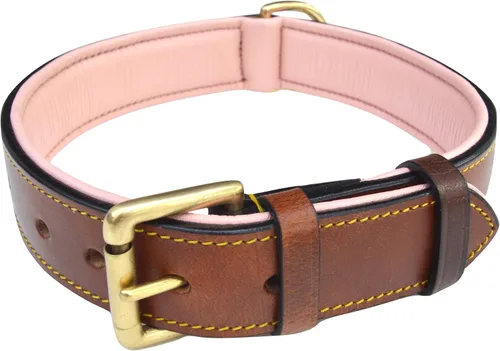 Miniatura 27 de Collares suaves al tacto, de cuero acolchado, collares de lujo para perro, L, Negro
