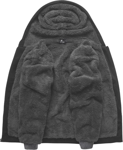 Miniatura 59 de SCODI Sudaderas con capucha para hombre, forro polar pesado, cremallera completa, forro de sherpa grueso, chaqueta con capucha