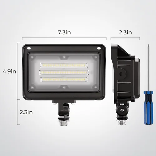 Miniatura 4 de CINOTON - Luz de inundación LED de atardecer a amanecer al aire libre de 50 W, luminaria de pared de seguridad impermeable IP65 de 7000 lúmenes