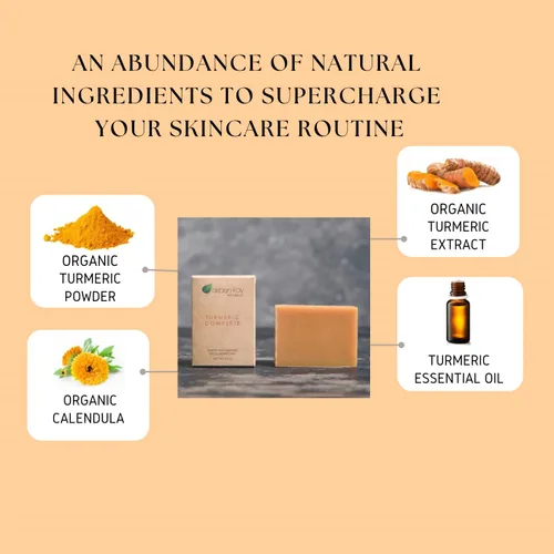 Miniatura 5 de Aspen Kay Naturals Jabón de cúrcuma para cara y cuerpo, hecho con manteca de karité orgánica, manzanilla y caléndula, lavado facial suave