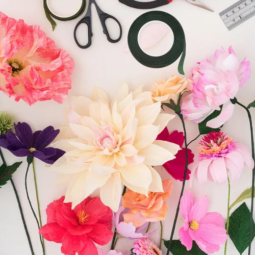 Miniatura 7 de PATIKIL Cintas florales de 30 yardas, 6 rollos de cinta de floristería, papel crepé, ramos de flores, cintas impermeables para envolver tallos