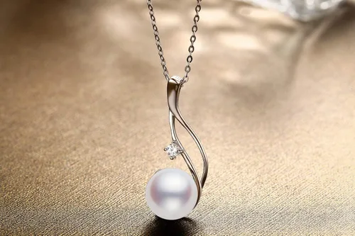 Miniatura 3 de CHAULRI Collar con colgante de perla blanca cultivada de 9 a 0.394in, chapado en oro de 18 quilates, plata 925 regalos para mujeres para su esposa