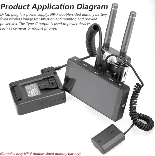 Miniatura 4 de D-Tap Ptap a doble cara NP-F550/970/570/770 Adaptador de corriente de batería ficticia (estructura cruzada) para monitor de campo, transmisión