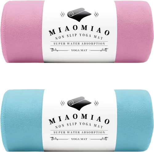 Miniatura 17 de MIAOMIAO Juego de toallas antideslizantes para yoga caliente, microfibra súper absorbente, 24.5 x 72 pulgadas, diseño antideslizante, sin lesiones