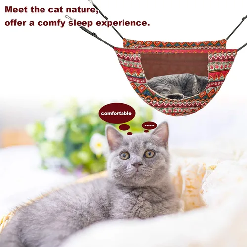 Miniatura 7 de Hamaca tipo jaula para gatos, cama colgante suave para mascotas para gatitos, hurones, cachorros, conejos o mascotas pequeñas, cama colgante
