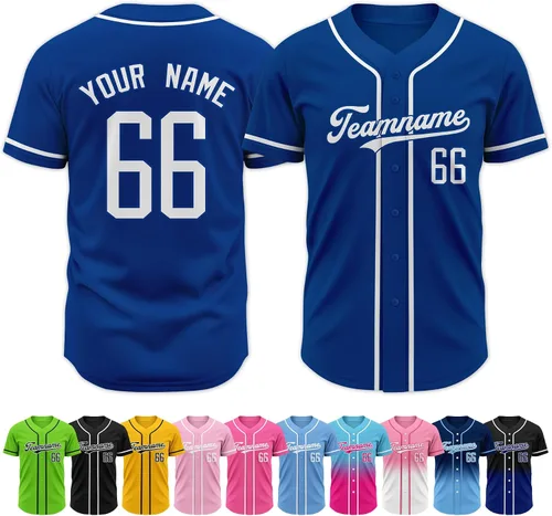 Miniatura 21 de Custom Baseball Jersey Stitched Personalized Name Number Baseball Shirts Sports Uniform for Men Women Boy