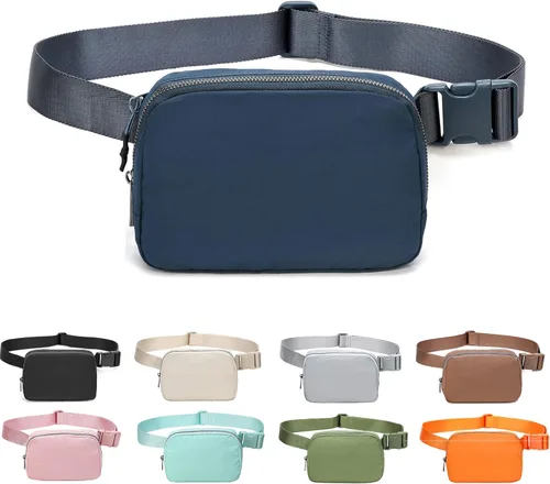 Miniatura 16 de Riñonera Bolsa de Cintura Bolso Cruzado Bolsa de Cadera para Correr Senderismo Viajes Entrenamiento Correa Ajustable para Mujeres, Gris oscuro