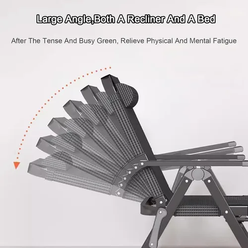 Miniatura 6 de Silla reclinable plegable, tumbona para exteriores, silla reclinable de gran tamaño, fácil de montar y ligera, con una capacidad de peso de 330