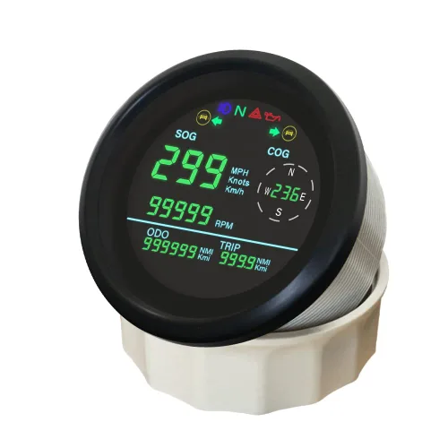 Miniatura 2 de ELING Velocímetro GPS digital de 3 3/8 pulgadas con tacómetro, Tripmetro, cuentakilómetro, ajustable para carreras de coches de motocross, ATV Jet