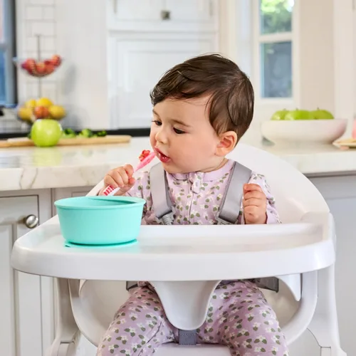 Miniatura 2 de Cucharas Munchkin® Gentle Dip™ para bebés para autoalimentación y destete con luz LED, paquete de 3, rosa/morado Rosado/Púrpura