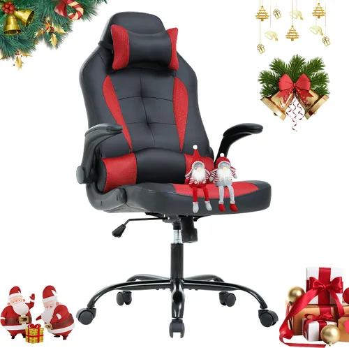 Miniatura 8 de Silla de videojuegos de respaldo alto, silla de computadora con reposacabezas y soporte lumbar, silla de computadora de altura ajustable, silla