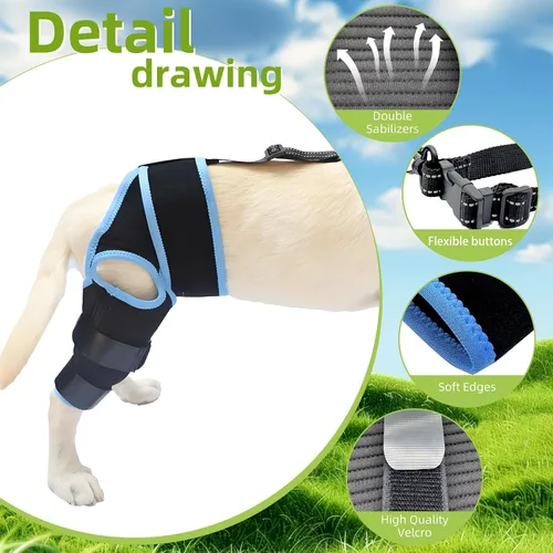 Miniatura 4 de Soporte de ACL para perro con 10 cadenas de apoyo mejoradas – Proporciona apoyo adicional para piernas traseras, lesiones de ACL y articulaciones
