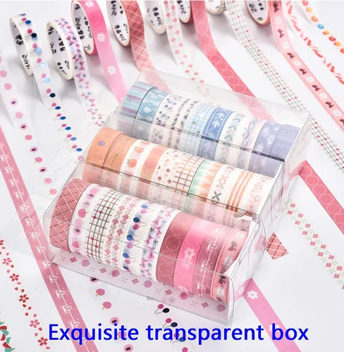 Miniatura 3 de Juego de 12 rollos de cinta adhesiva Washi de 0.315 in de ancho, 6.6 pies de cintas decorativas multipatrón, para suministros escolares