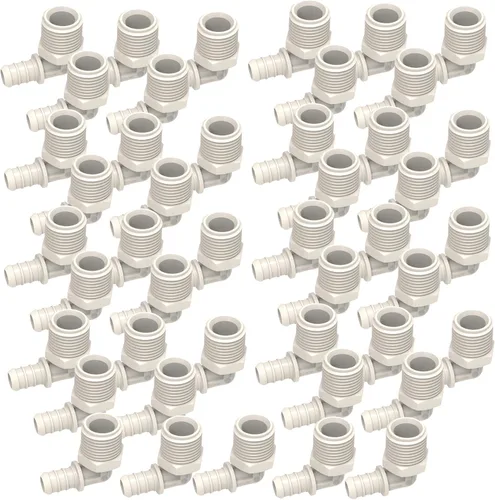 Miniatura 19 de SEAFLO Acoplamiento de tubería PEX de plástico de 90 grados 1/2" Barb x 1/2" adaptador de codo de ajuste de púas compatible con tubo PEX o PE-RT