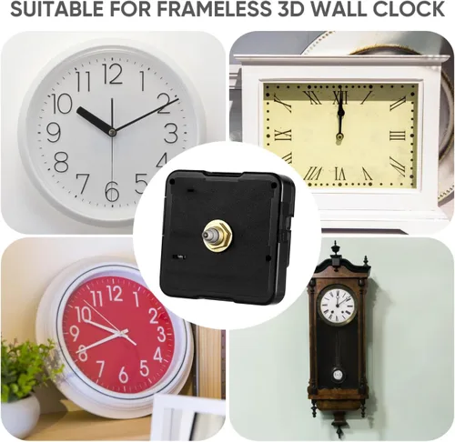 Miniatura 9 de ULTNICE Mecanismo de reemplazo de movimiento de reloj de cuarzo con manecillas Kit de mecanismo de reloj para reparación de relojes de pared