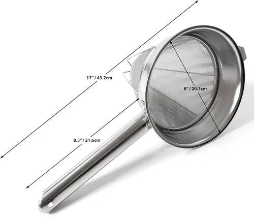Miniatura 2 de Colador de caldo – chino de malla fina de acero inoxidable para alimentos, separador de cono, colador de cocina para salsa de mermelada de té, 8