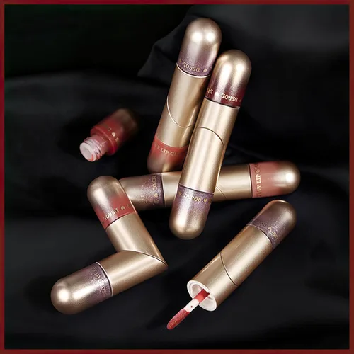 Miniatura 5 de MIELIKKI Brillo labial 2 en 1 de doble punta, lápiz labial líquido brillante brillante, aceite de labios hidratante, acabado húmedo, alto brillo